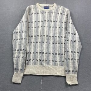 Vintage Pendleton Sweater Mens XL Shetland‎ Yarn Wool Striped Crewneck USA Se